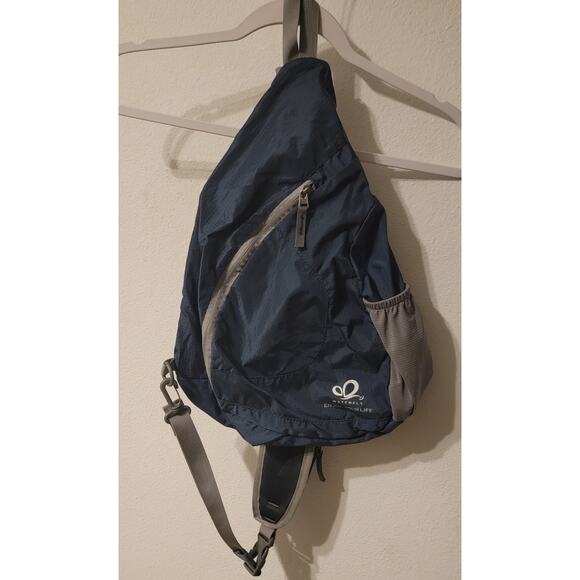 WATERFLY Crossbody Sling Backpack Bag Travel Hiking Chest Daypack Outdoors Blue - Picture 2 of 6